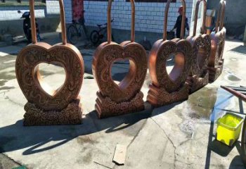 標志銅鎖子雕塑定價，景觀概念，銅鎖子雕塑預定