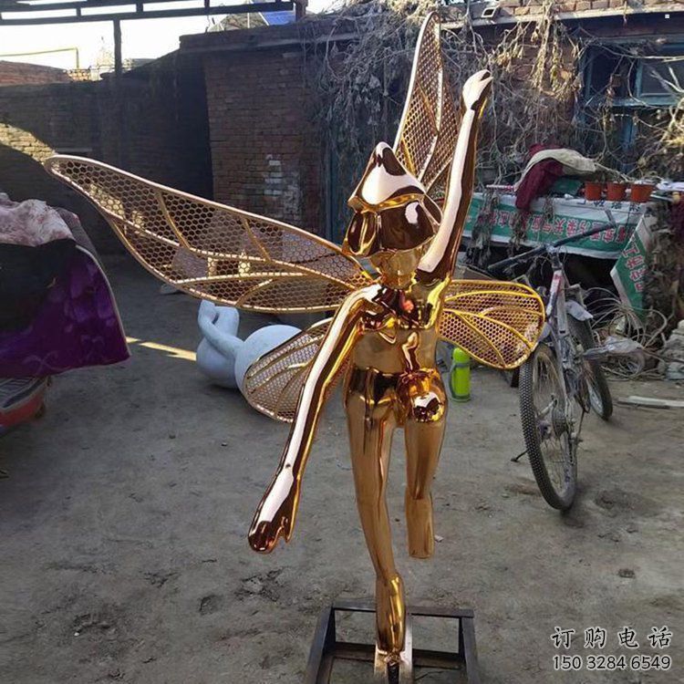 黃山小精靈雕塑，抽象卡通雕塑，美陳人物擺件