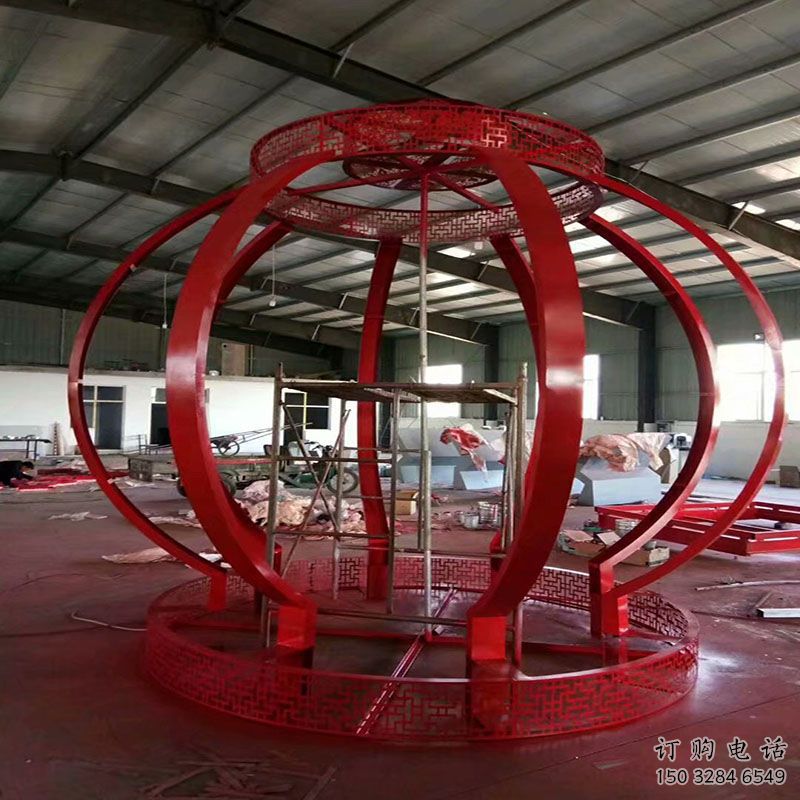 天水景觀燈籠雕塑優(yōu)選，陸地擺件，園林不銹鋼燈籠雕塑供應