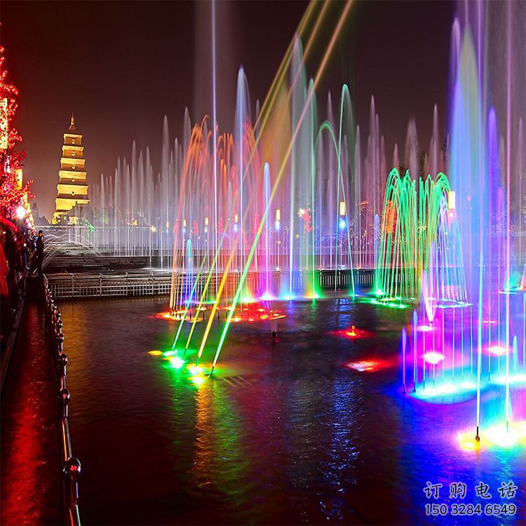 百色選定噴泉雕塑，燈光數(shù)控效果，水景藝術雕塑