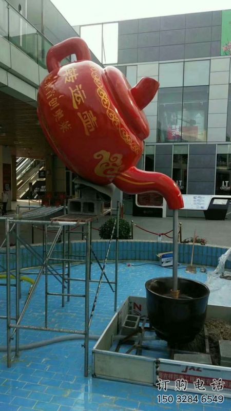 貴港鐵藝水景天壺雕塑，噴泉雕塑，抽象天壺雕塑制作