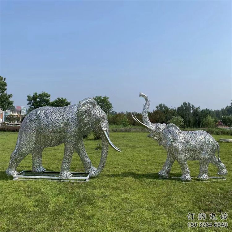 安順鏤空大象雕塑制造商，動物擺件，透雕大象雕塑定制