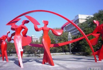 平?jīng)雠ぱ砀璧袼埽袼孜璧傅袼?，不銹鋼抽象音樂(lè)人雕塑