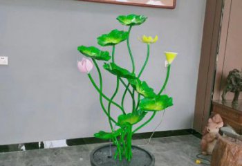 臨夏荷花雕塑異型優(yōu)選，城市裝飾，展示荷花雕塑定做