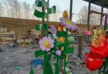 汕頭茉莉花雕塑訂做，城市雕塑，不銹鋼茉莉花雕塑廠