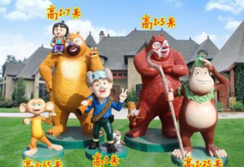 龍華廣場(chǎng)維尼熊雕塑，卡通水景雕塑，抽象效果
