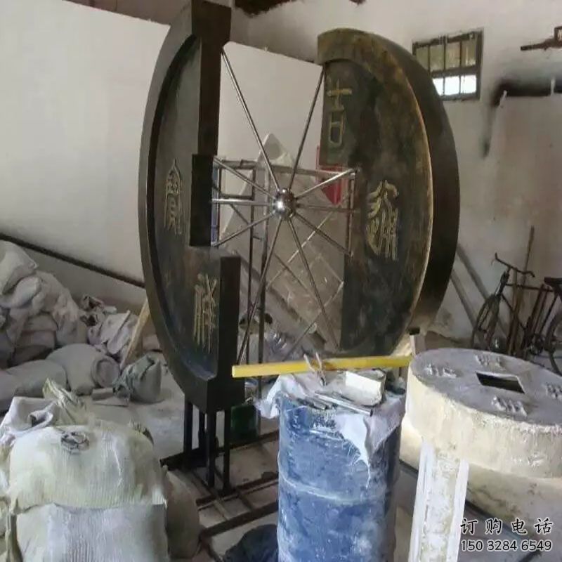 信陽園林銅錢雕塑精選，陸地擺件，公園銅錢雕塑精品