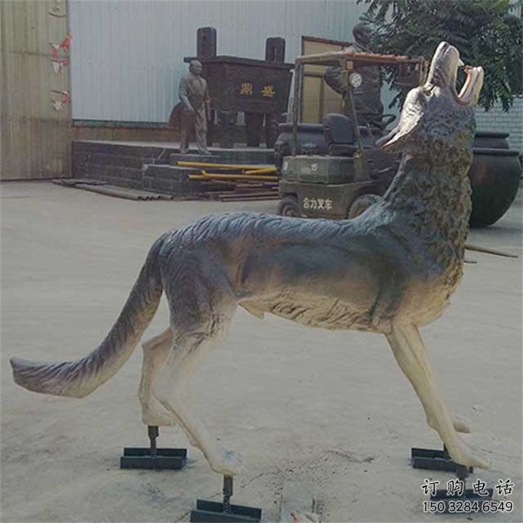 道外銅狼雕塑廠家，銅雕動物狼，仿真工藝制作