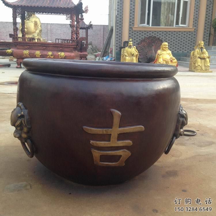 婁底吉字銅缸雕塑-青銅鑄造