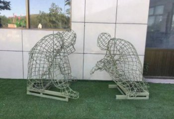 岳陽(yáng)鏤空下棋雕塑供需，廣場(chǎng)雕塑，鐵藝民俗人物雕塑選用
