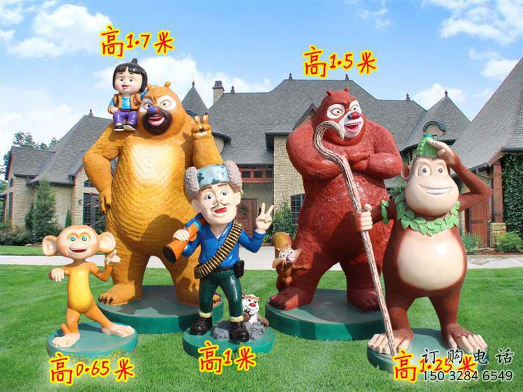 撫州廣場(chǎng)維尼熊雕塑，卡通水景雕塑，抽象效果