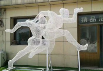 彭陽鏤空體育雕塑供求，白鋼構(gòu)件，鐵藝人物雕塑觀賞型