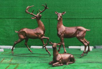 玉樹銅小鹿雕塑批發(fā)，鍛造工藝，小鹿銅雕塑承接