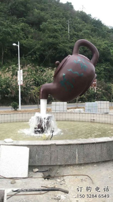 菏澤小區(qū)天壺標志雕塑，多彩藝術，天壺雕塑生產(chǎn)廠家