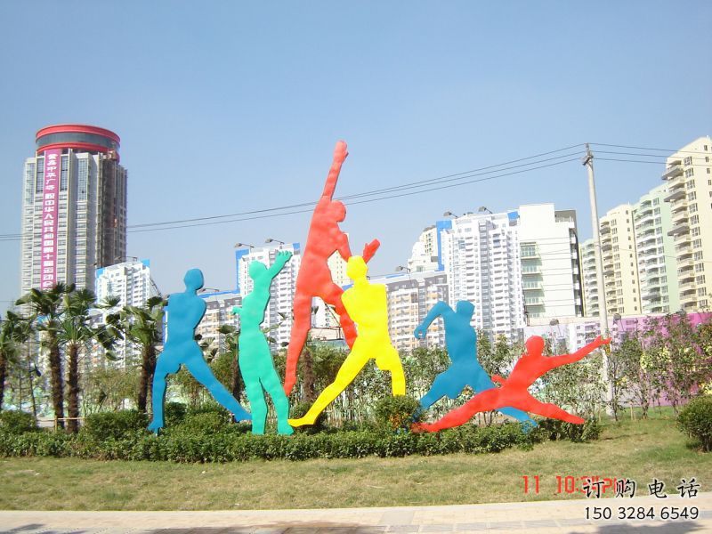 運(yùn)城投籃雕塑，剪影工藝制作，不銹鋼體育人物雕塑
