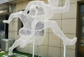 朔州鏤空健兒雕塑制造，校園雕塑，金屬鐵藝人物雕塑展品