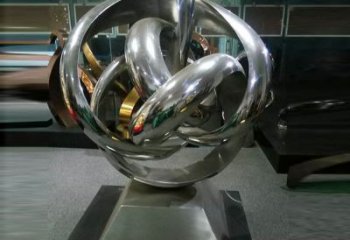 安康地產(chǎn)雙環(huán)雕塑定做，城區(qū)小品，景觀不銹鋼雙環(huán)雕塑定價