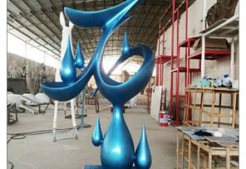 攀枝花水滴雕塑，烤漆工藝，群雕不銹鋼水滴雕塑