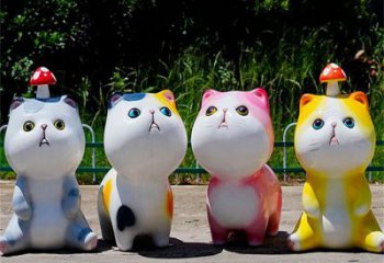 達(dá)孜房地產(chǎn)貓咪雕塑，仿古動漫雕塑，公園動物制造