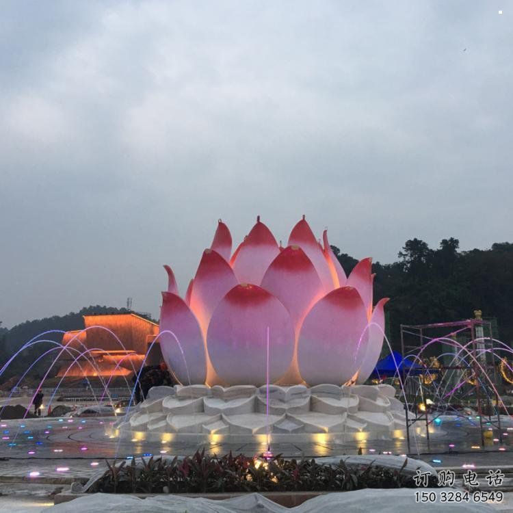 曲靖蓮花雕塑廠家，景區(qū)雕塑，水景蓮花噴泉雕塑精選