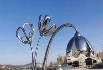 雙橋百合花雕塑承接，城市裝飾，大型不銹鋼百合花雕塑公司