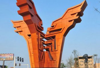 渝北城市精神堡壘雕塑，抽象建筑元素，廣場(chǎng)景觀雕塑小品