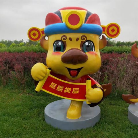 龍仔吉祥物雕塑，卡通動(dòng)漫動(dòng)物雕塑小品